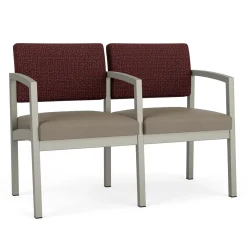 New Castle Steel Two Seat and Center Arm with Designer Upholstery
