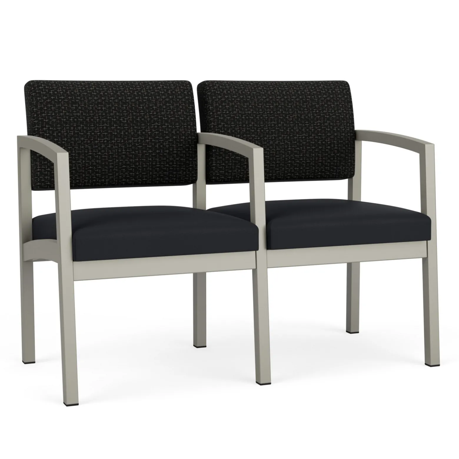 New Castle Steel Two Seat and Center Arm with Designer Upholstery