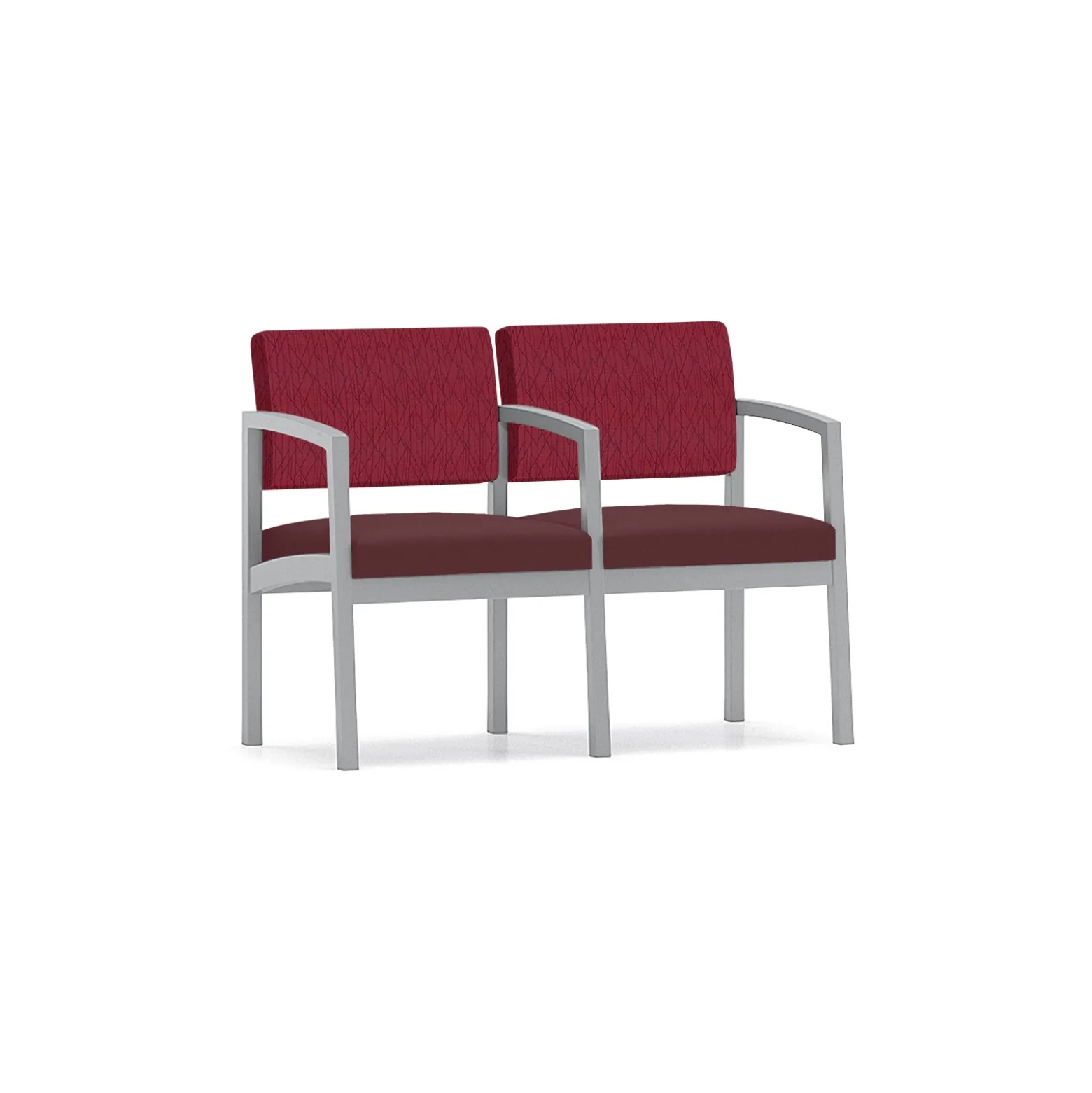New Castle Steel Two Seat and Center Arm with Designer Upholstery
