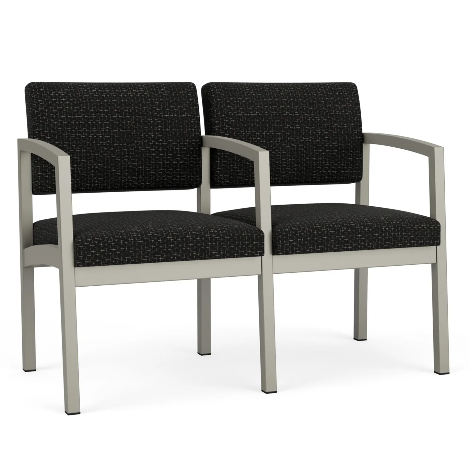 New Castle Steel Two Seat and Center Arm with Designer Upholstery