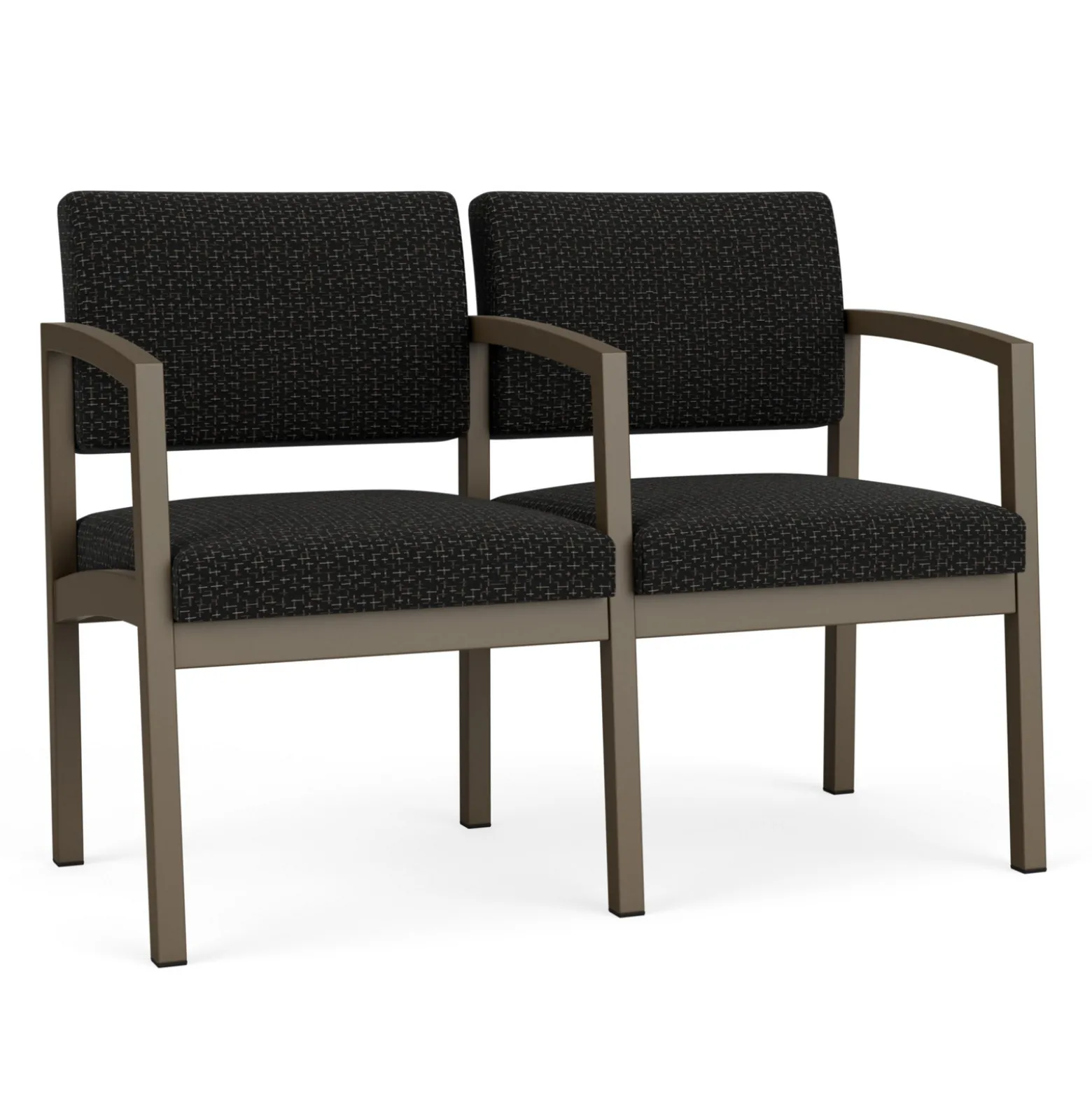 New Castle Steel Two Seat and Center Arm with Designer Upholstery