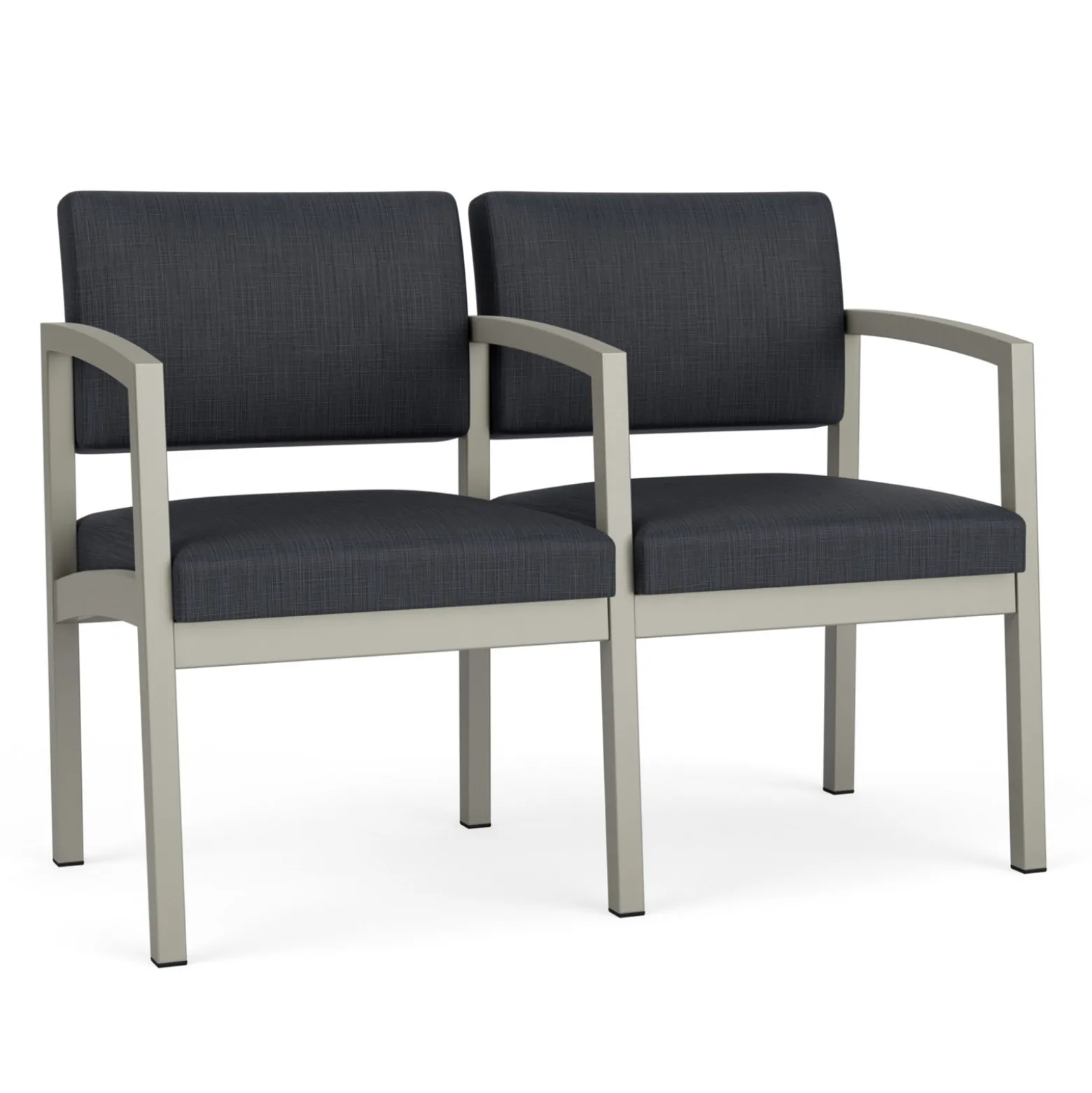 New Castle Steel Two Seat and Center Arm with Designer Upholstery