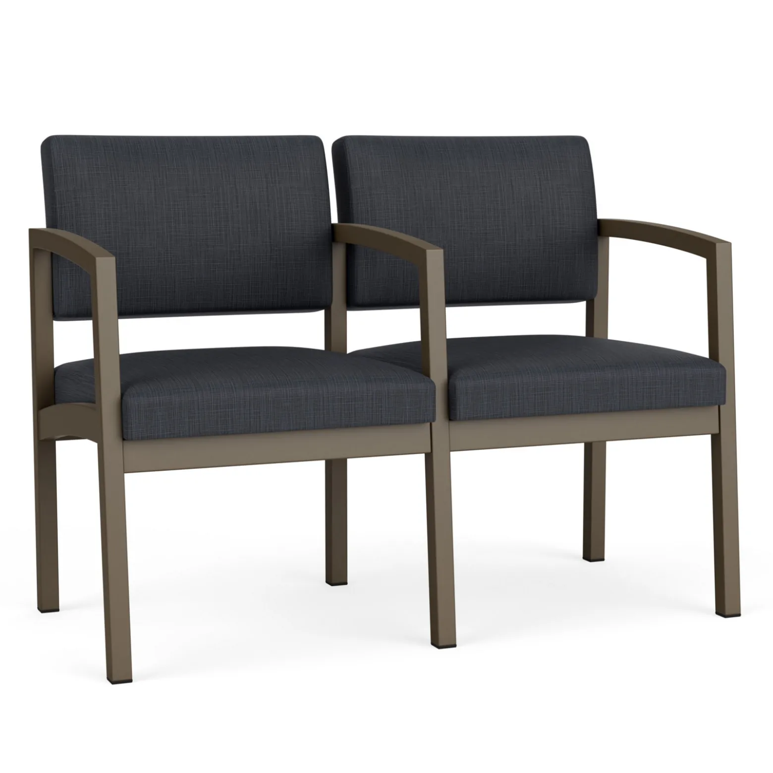 New Castle Steel Two Seat and Center Arm with Designer Upholstery