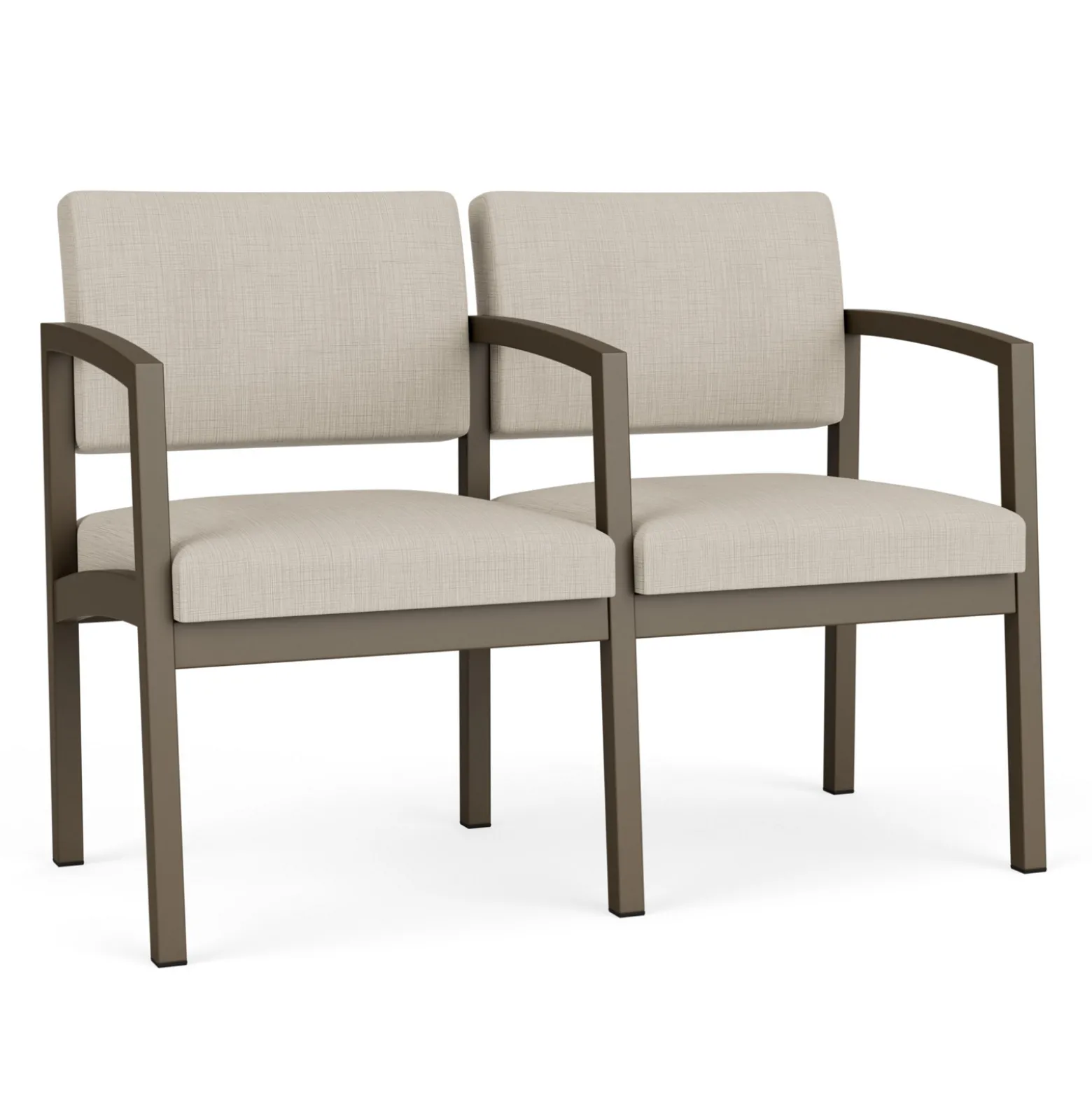 New Castle Steel Two Seat and Center Arm with Designer Upholstery