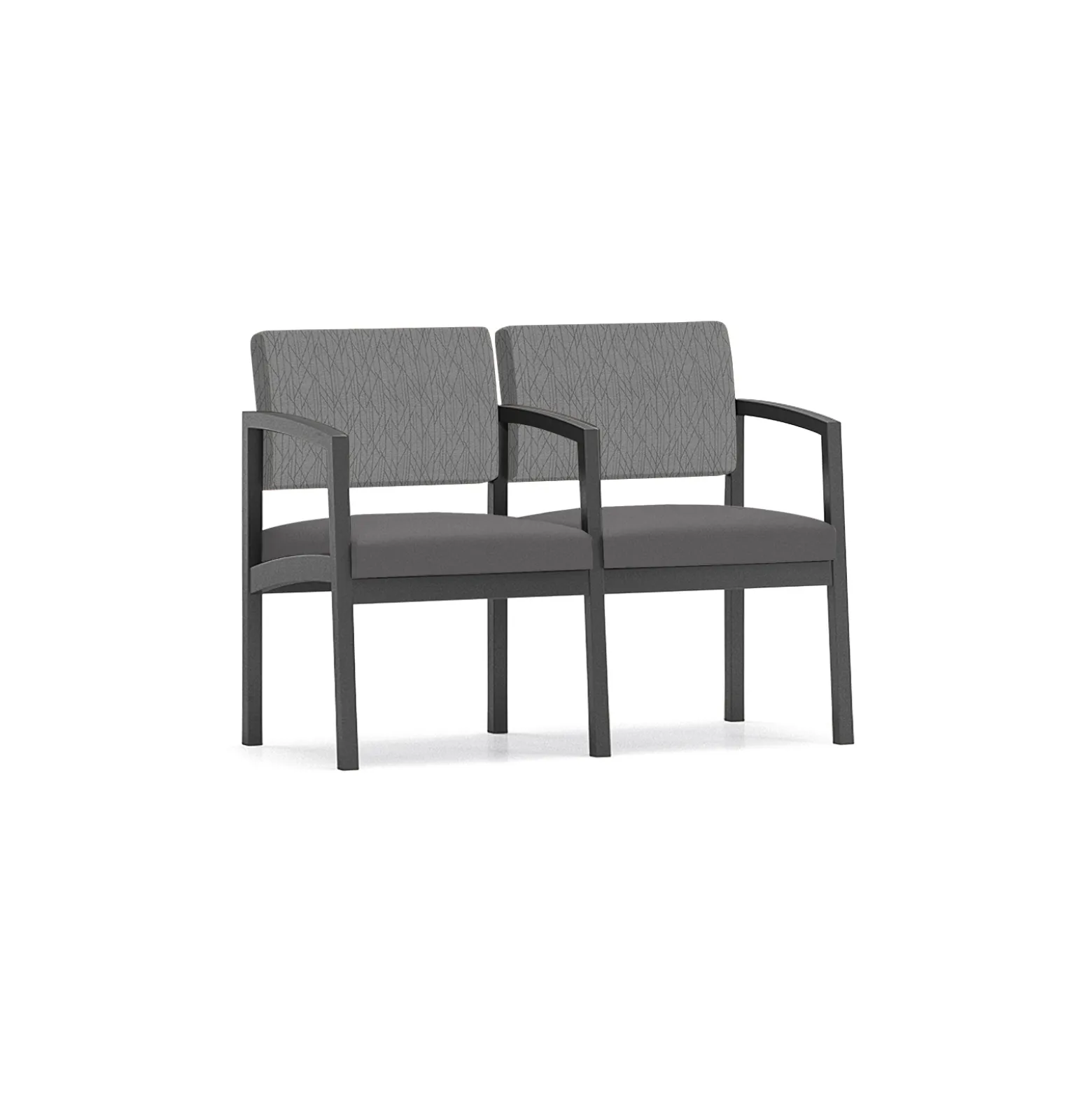 New Castle Steel Two Seat and Center Arm with Designer Upholstery