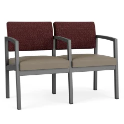 New Castle Steel Two Seat and Center Arm with Designer Upholstery