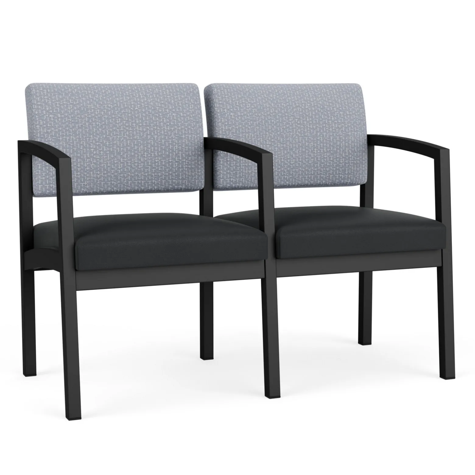 New Castle Steel Two Seat and Center Arm with Designer Upholstery