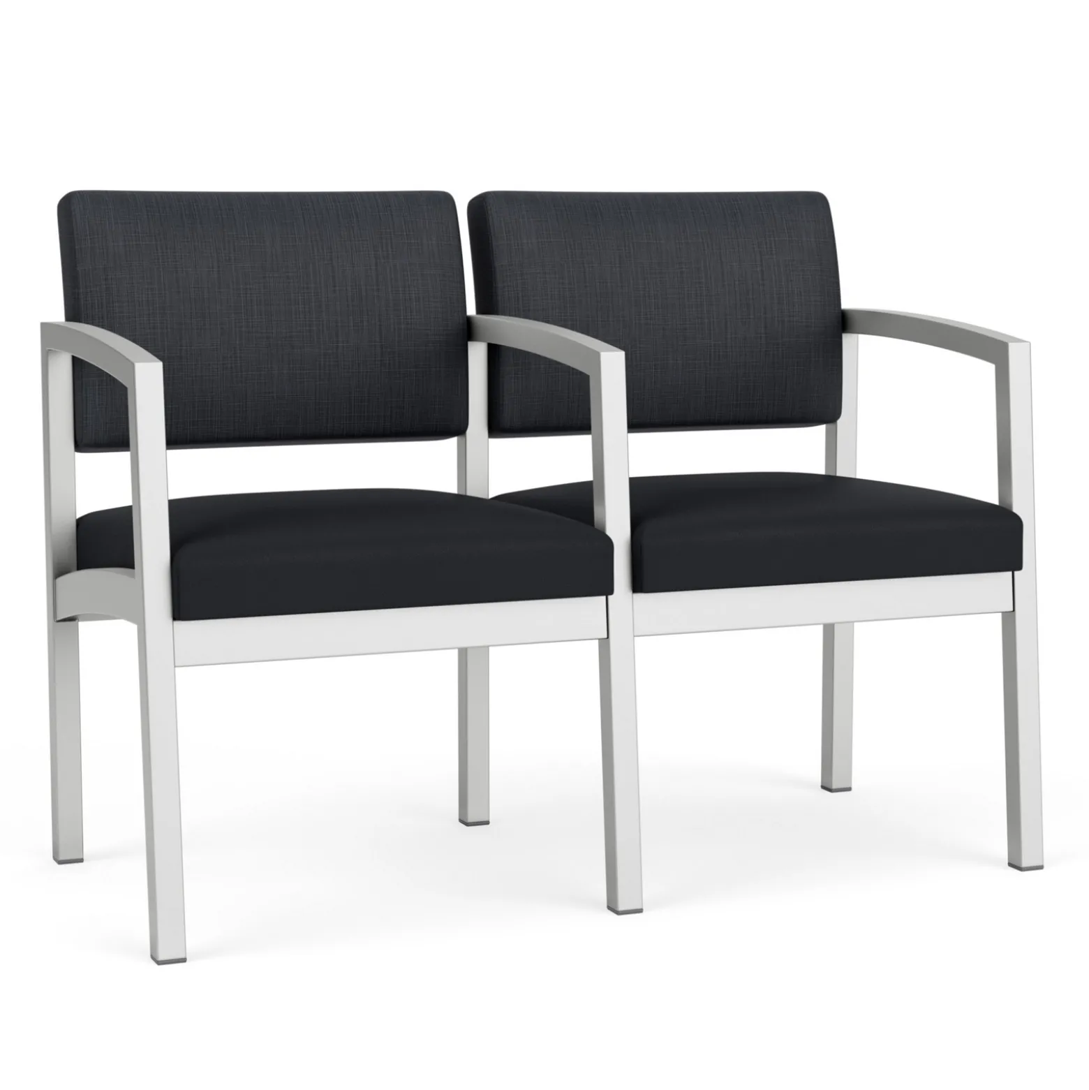 New Castle Steel Two Seat and Center Arm with Designer Upholstery