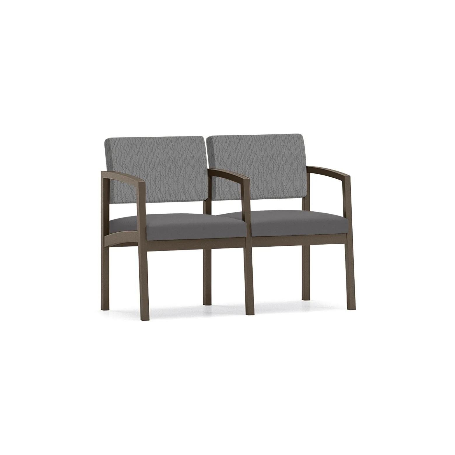 New Castle Steel Two Seat and Center Arm with Designer Upholstery