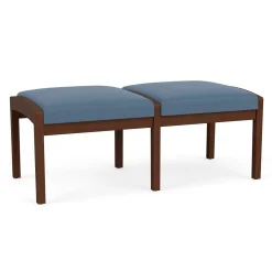 New Castle Wood 2 Seat Bench with Standard Upholstery