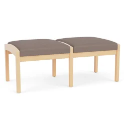 New Castle Wood 2 Seat Bench with Standard Upholstery