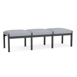 New Castle Wood 3 Seat Bench with Designer Upholstery