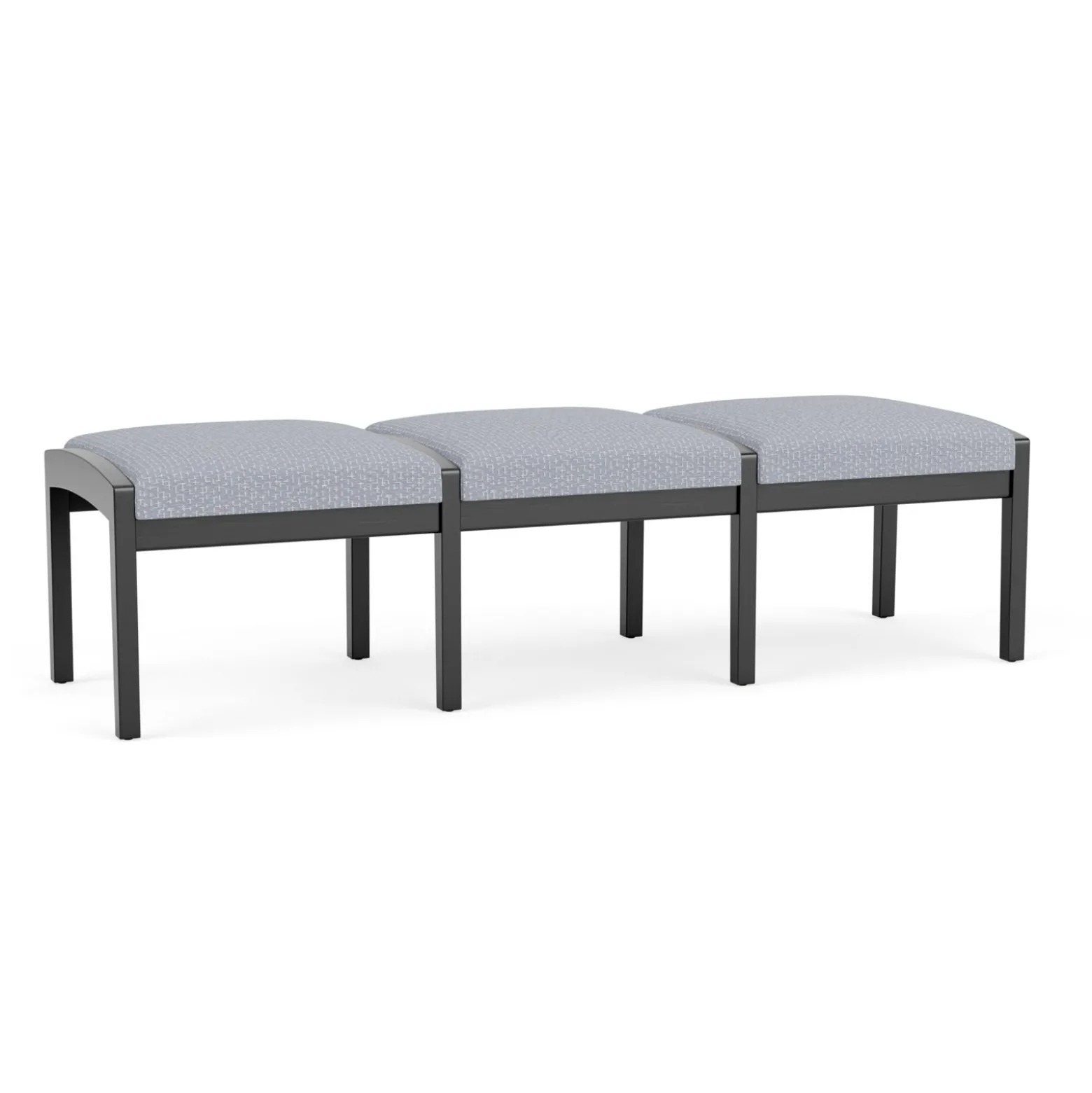 New Castle Wood 3 Seat Bench with Designer Upholstery