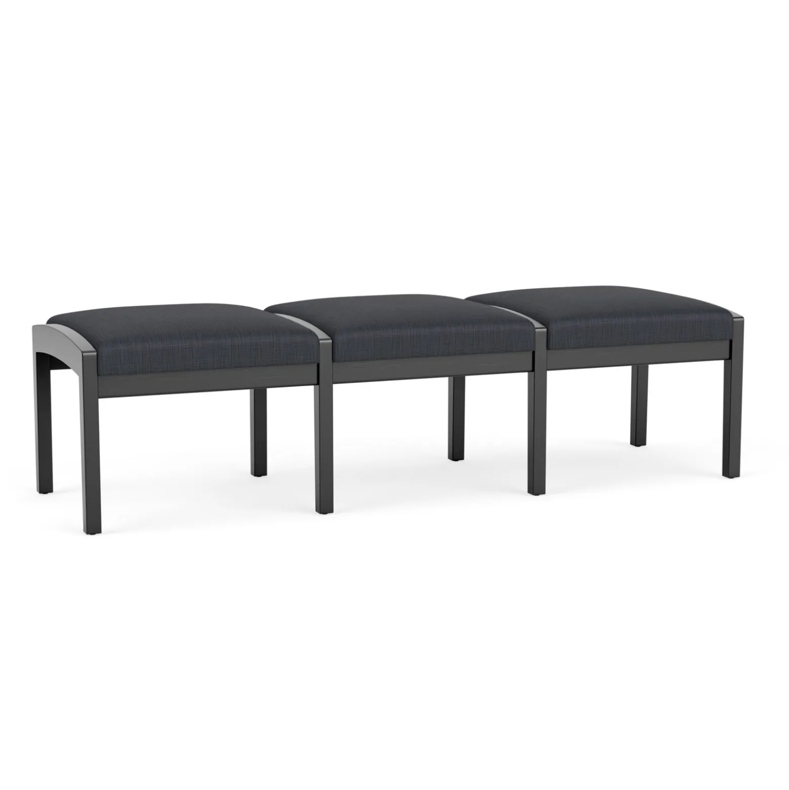 New Castle Wood 3 Seat Bench with Designer Upholstery