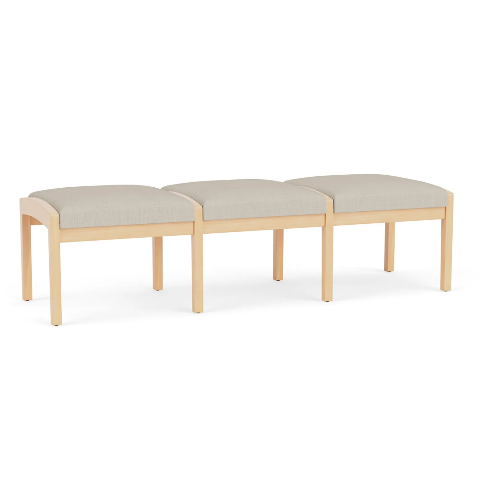 New Castle Wood 3 Seat Bench with Designer Upholstery