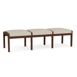 New Castle Wood 3 Seat Bench with Designer Upholstery