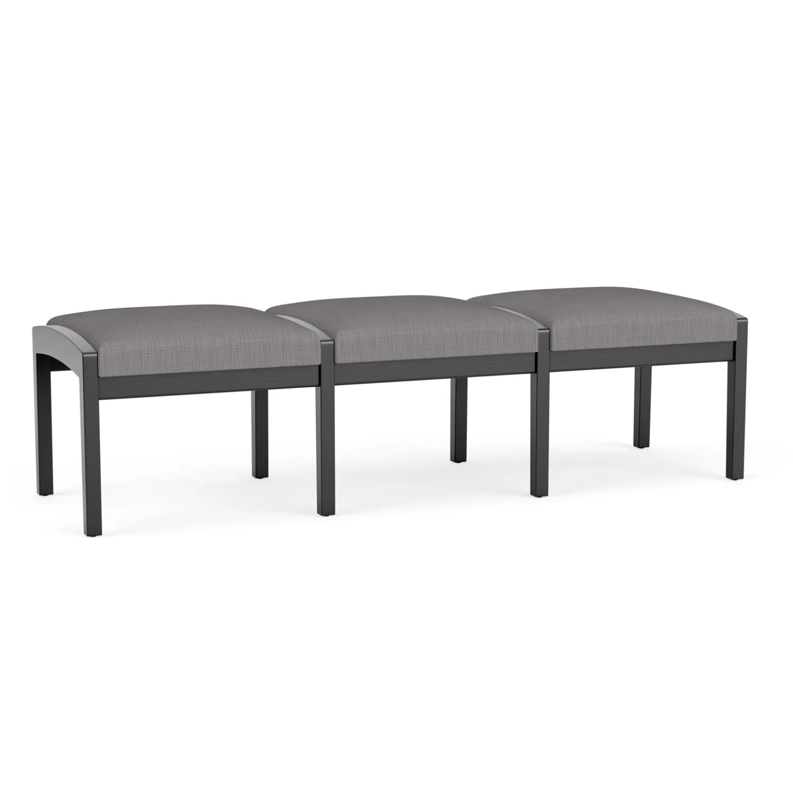 New Castle Wood 3 Seat Bench with Designer Upholstery