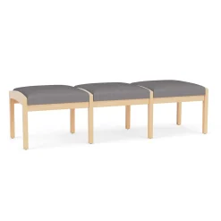 New Castle Wood 3 Seat Bench with Designer Upholstery