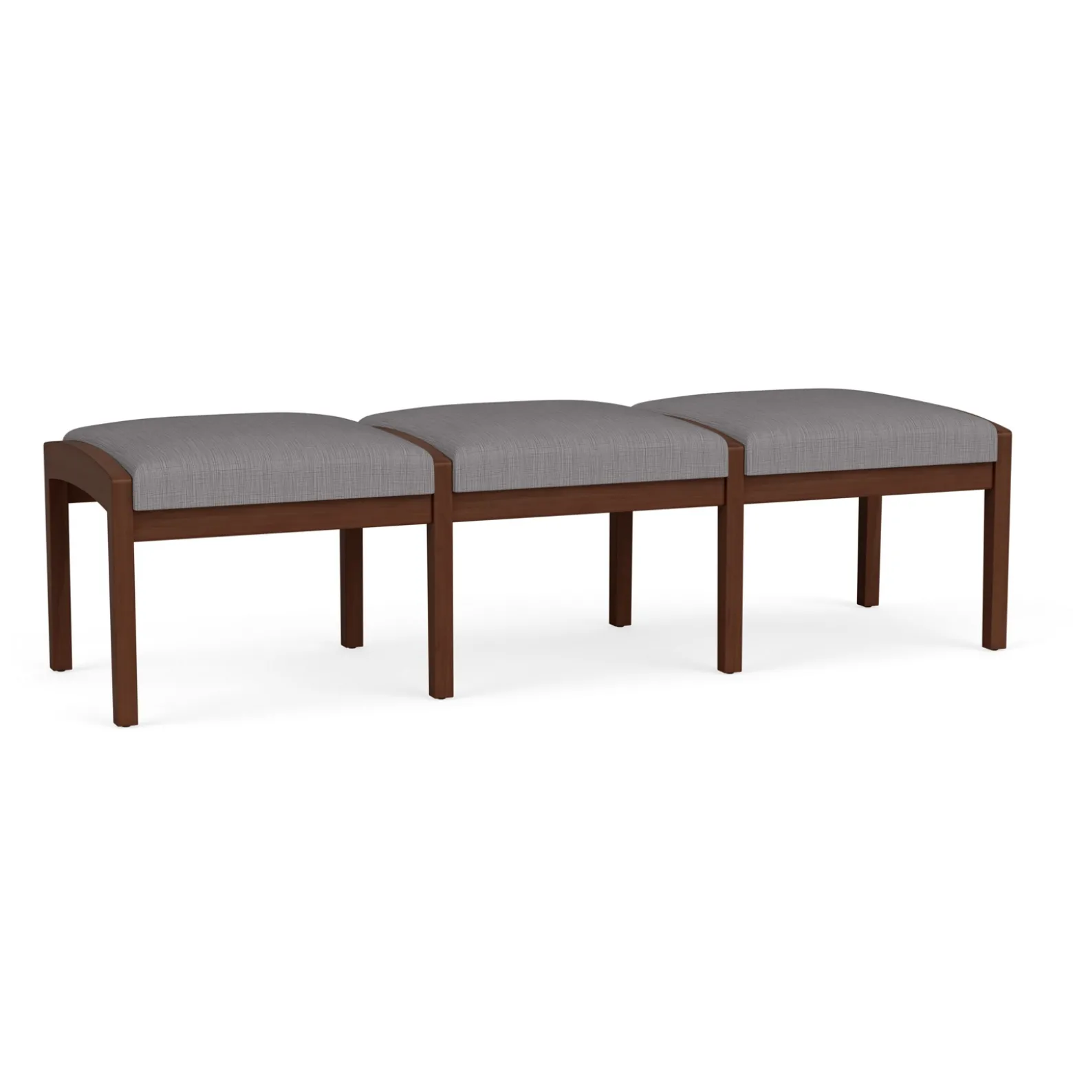 New Castle Wood 3 Seat Bench with Designer Upholstery