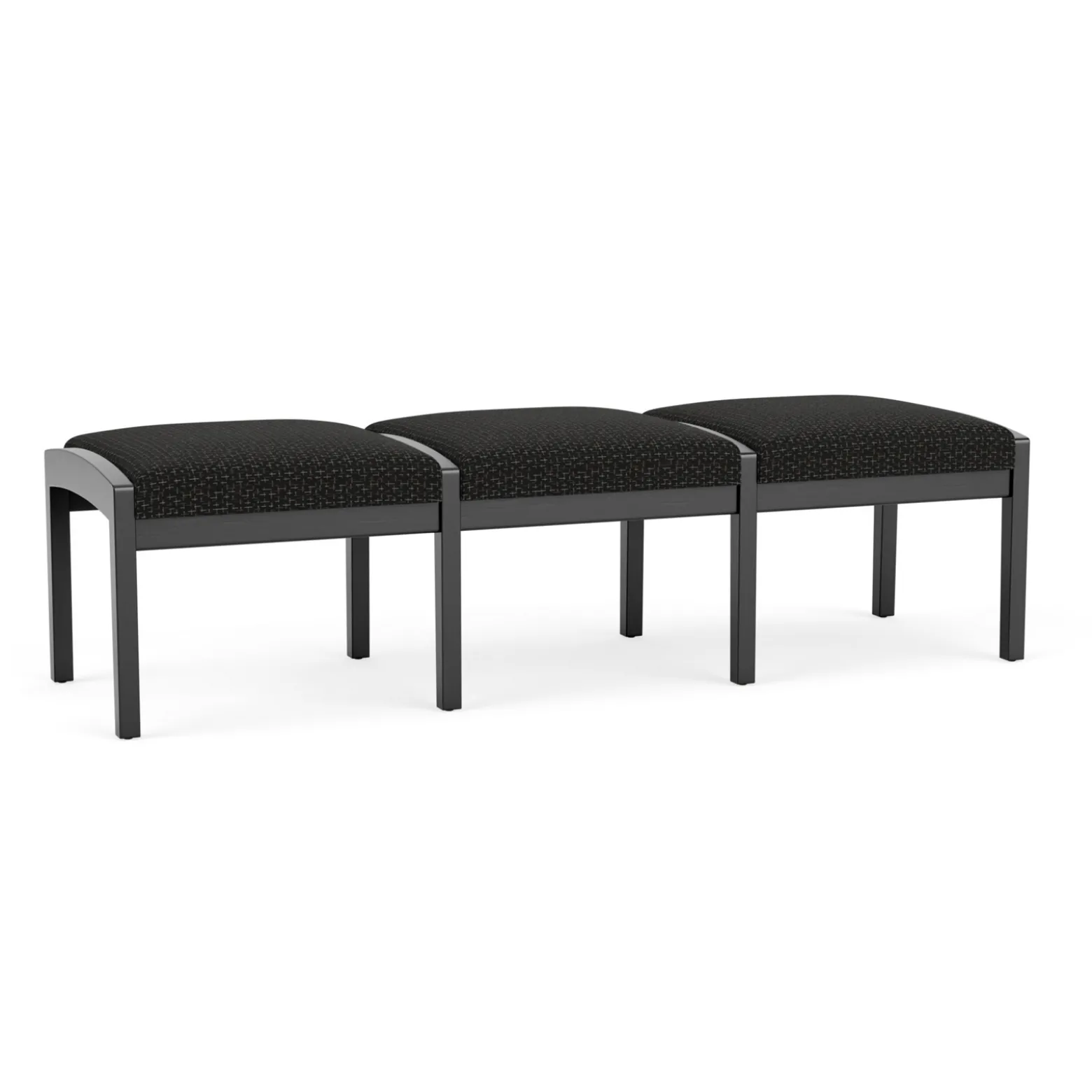 New Castle Wood 3 Seat Bench with Designer Upholstery