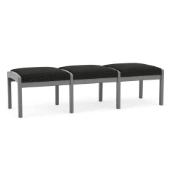 New Castle Wood 3 Seat Bench with Designer Upholstery