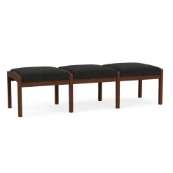 New Castle Wood 3 Seat Bench with Designer Upholstery