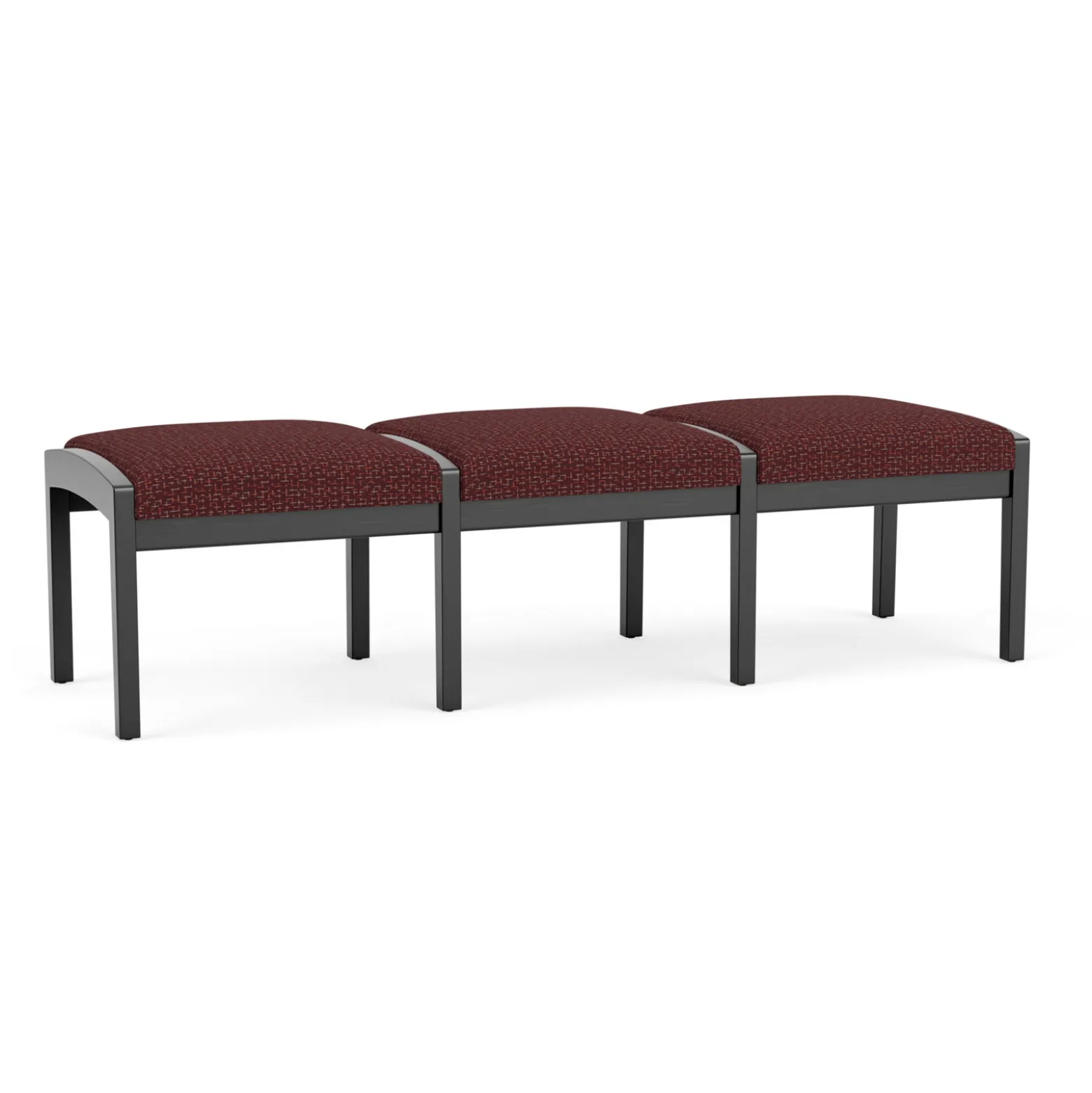 New Castle Wood 3 Seat Bench with Designer Upholstery