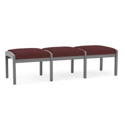 New Castle Wood 3 Seat Bench with Designer Upholstery