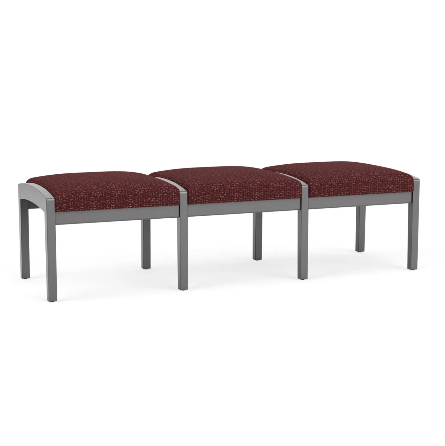 New Castle Wood 3 Seat Bench with Designer Upholstery