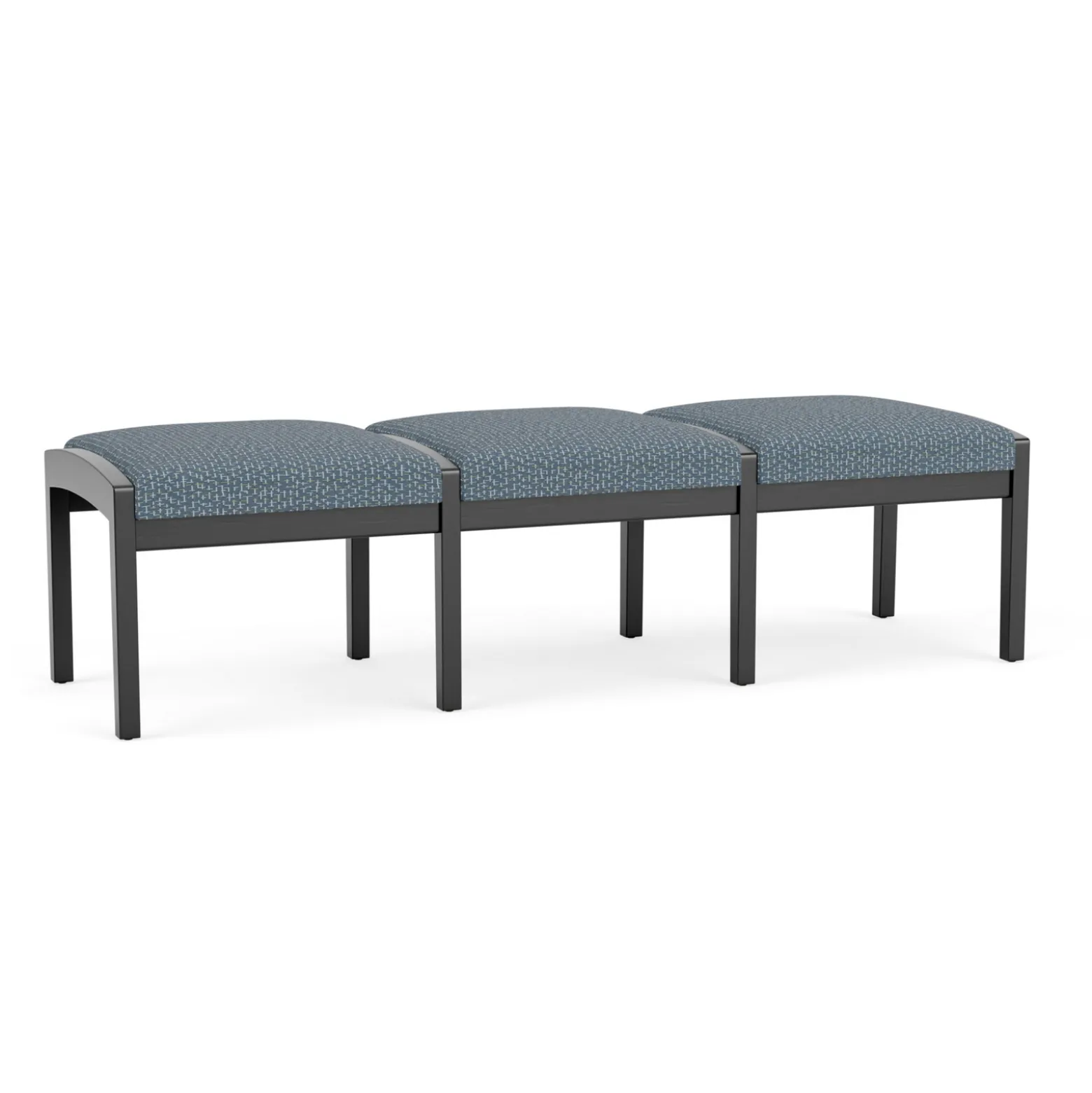 New Castle Wood 3 Seat Bench with Designer Upholstery