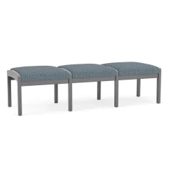 New Castle Wood 3 Seat Bench with Designer Upholstery