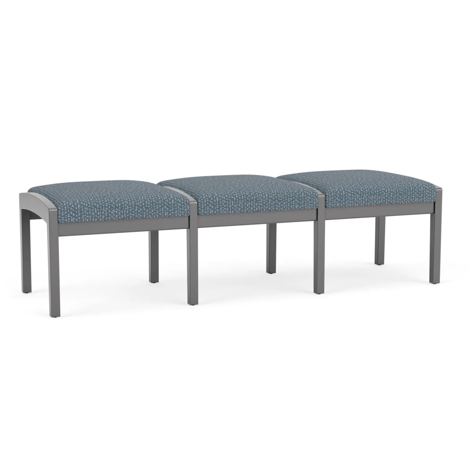 New Castle Wood 3 Seat Bench with Designer Upholstery