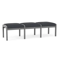 New Castle Wood 3 Seat Bench with Designer Upholstery