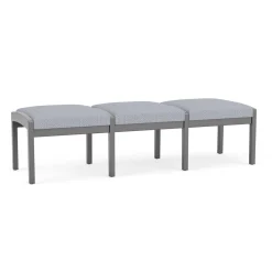 New Castle Wood 3 Seat Bench with Designer Upholstery