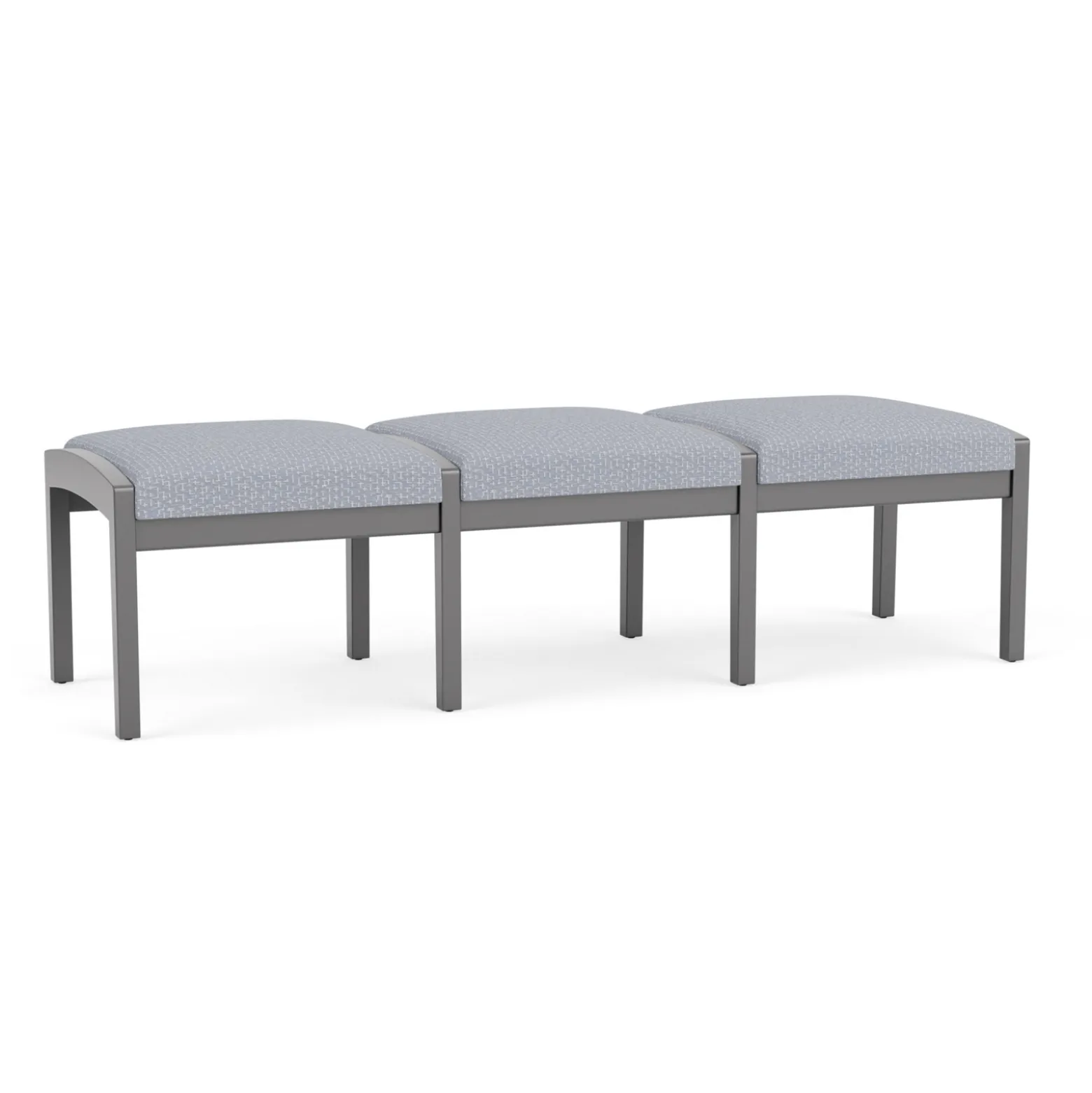 New Castle Wood 3 Seat Bench with Designer Upholstery