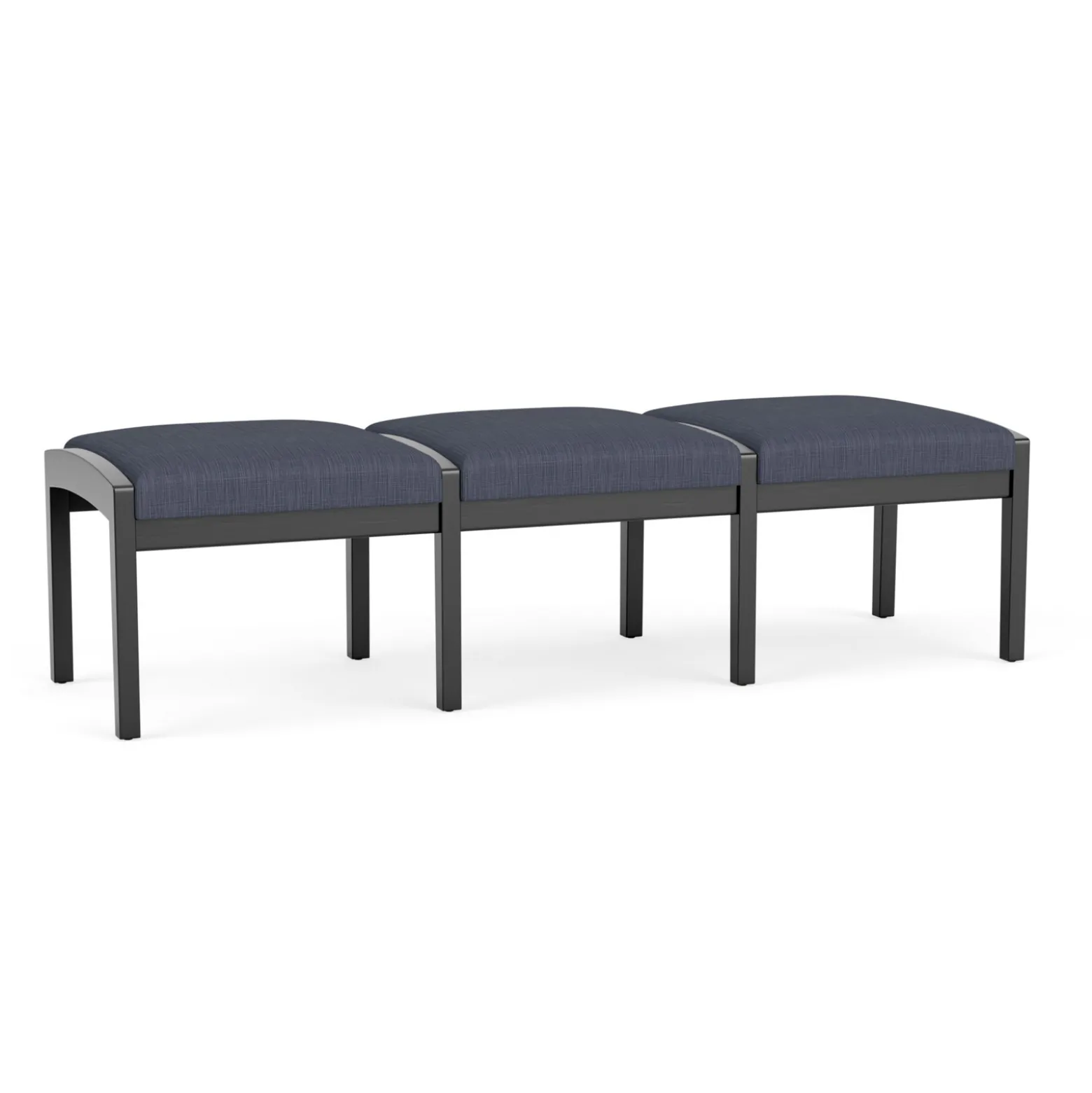 New Castle Wood 3 Seat Bench with Designer Upholstery