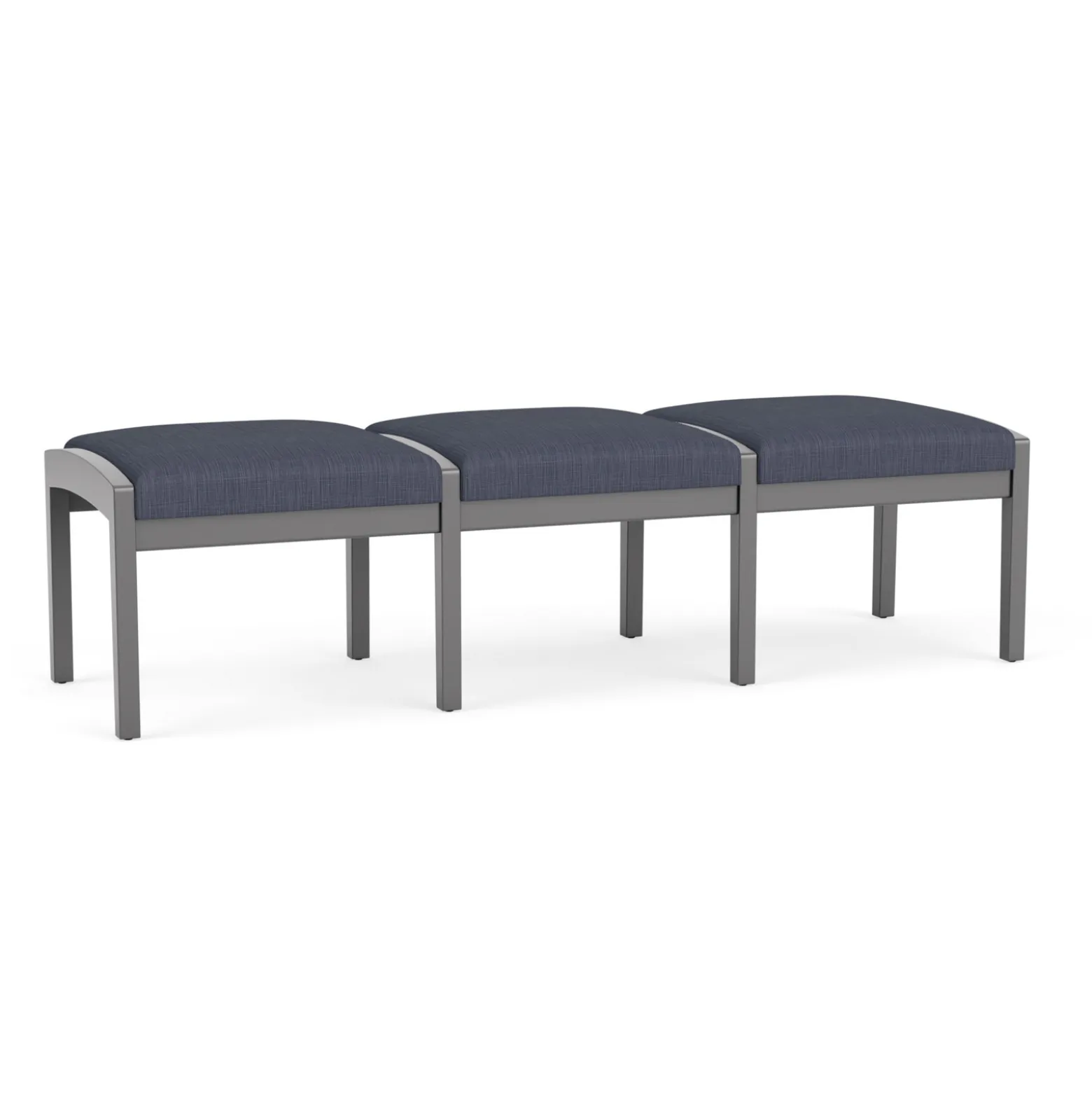 New Castle Wood 3 Seat Bench with Designer Upholstery