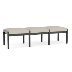 New Castle Wood 3 Seat Bench with Designer Upholstery