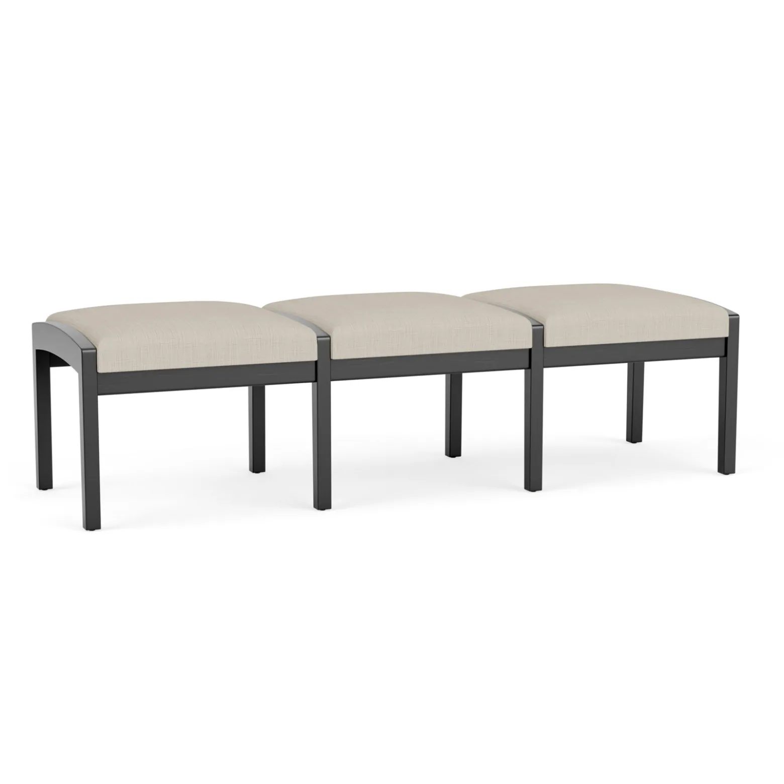 New Castle Wood 3 Seat Bench with Designer Upholstery