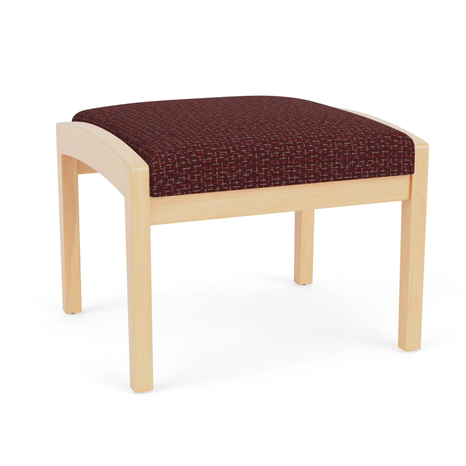 New Castle Wood 1 Seat Bench with Designer Upholstery