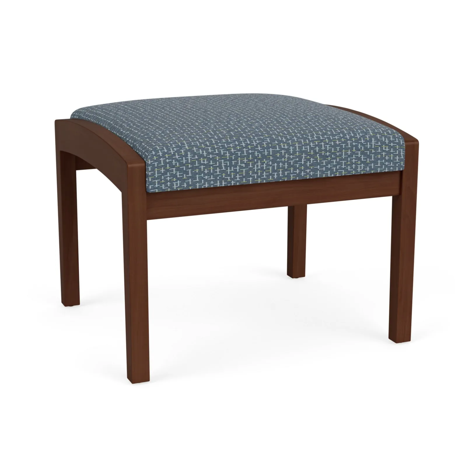 New Castle Wood 1 Seat Bench with Designer Upholstery