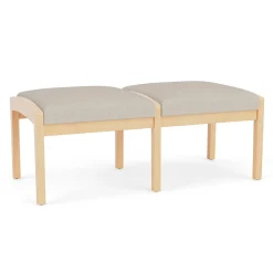 New Castle Wood 2 Seat Bench with Designer Upholstery