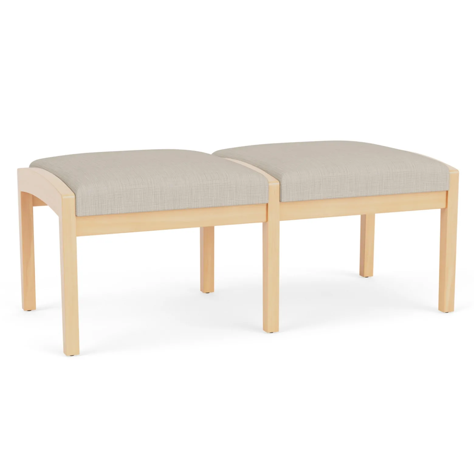 New Castle Wood 2 Seat Bench with Designer Upholstery