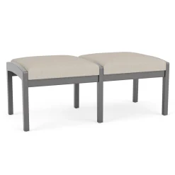 New Castle Wood 2 Seat Bench with Designer Upholstery