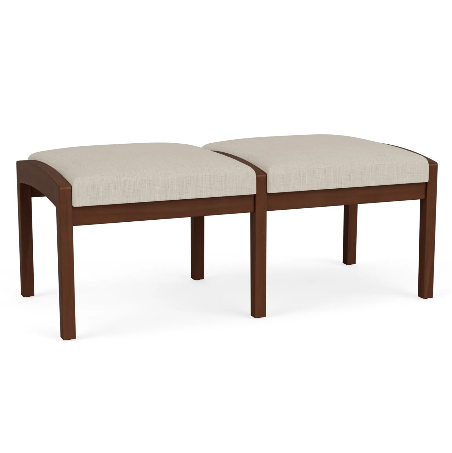 New Castle Wood 2 Seat Bench with Designer Upholstery