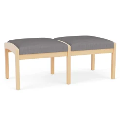 New Castle Wood 2 Seat Bench with Designer Upholstery