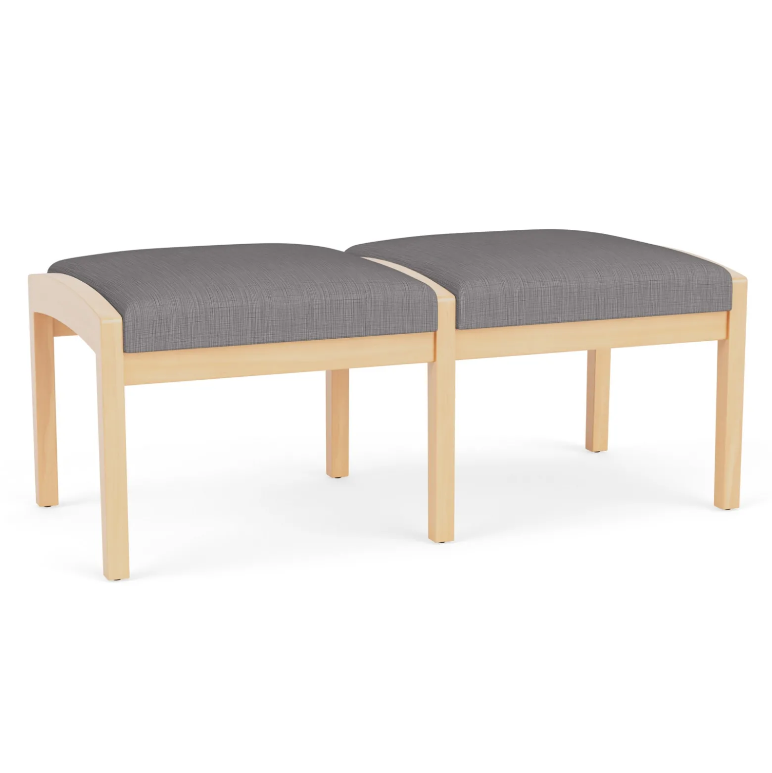 New Castle Wood 2 Seat Bench with Designer Upholstery