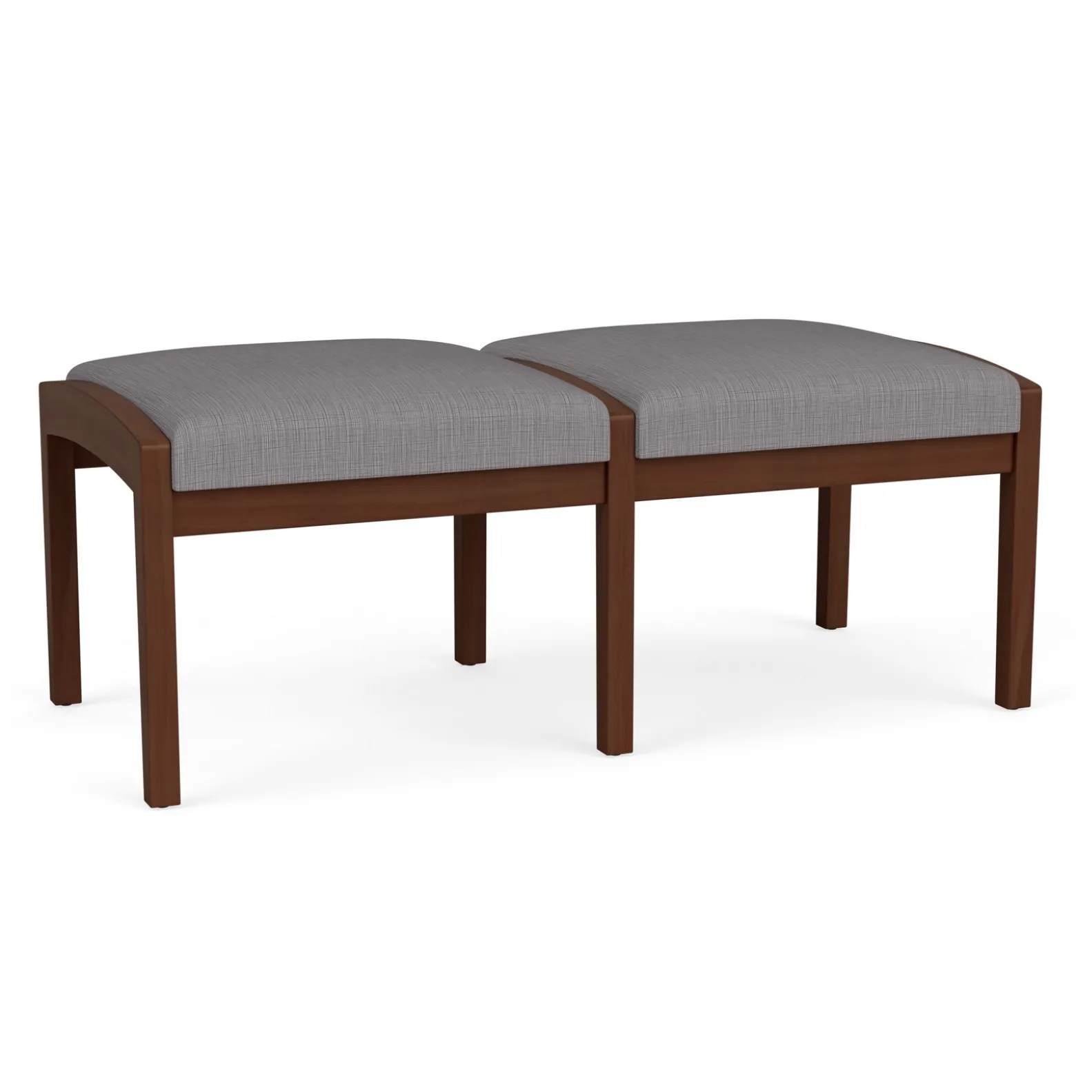 New Castle Wood 2 Seat Bench with Designer Upholstery