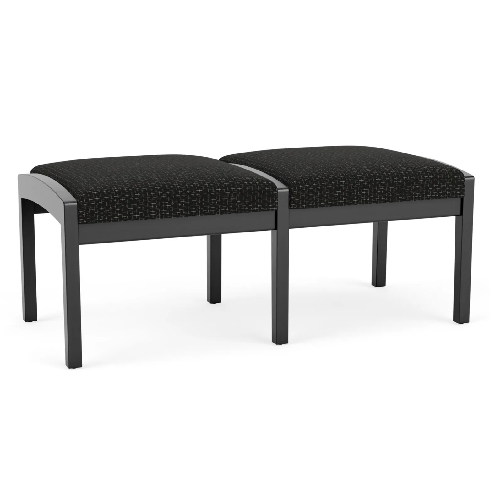 New Castle Wood 2 Seat Bench with Designer Upholstery