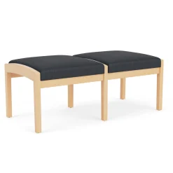 New Castle Wood 2 Seat Bench with Designer Upholstery